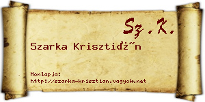 Szarka Krisztián névjegykártya
