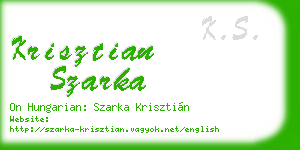 krisztian szarka business card